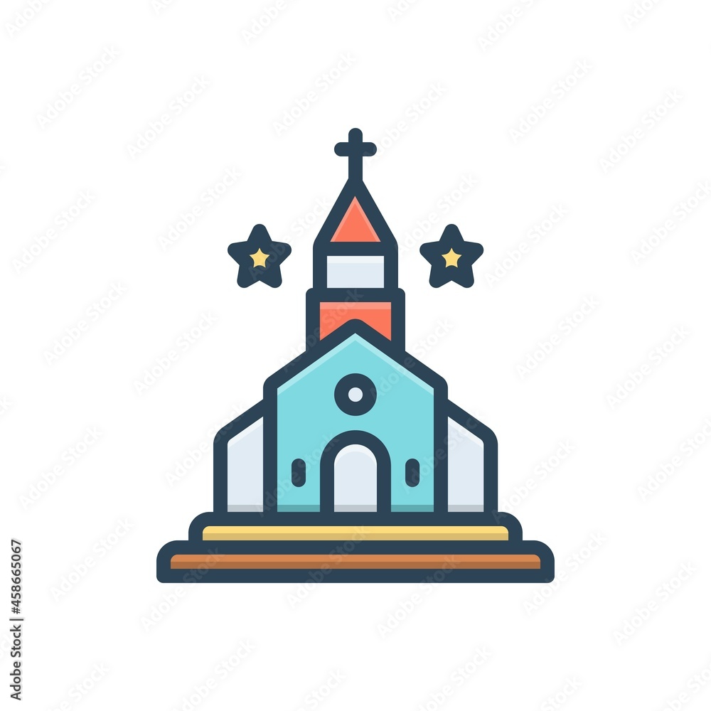 Color illustration icon for kirk catholic 