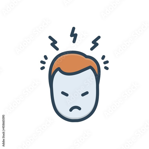 Color illustration icon for rage
