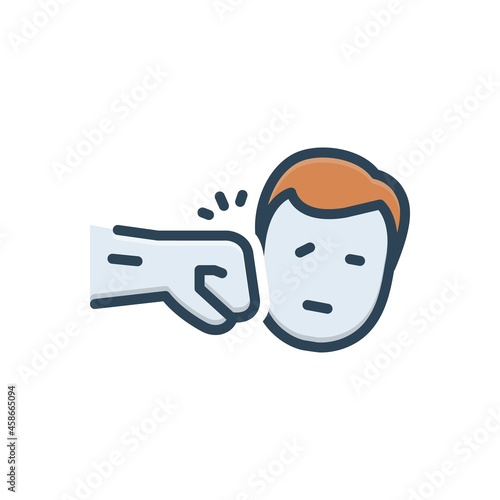 Color illustration icon for rage anger