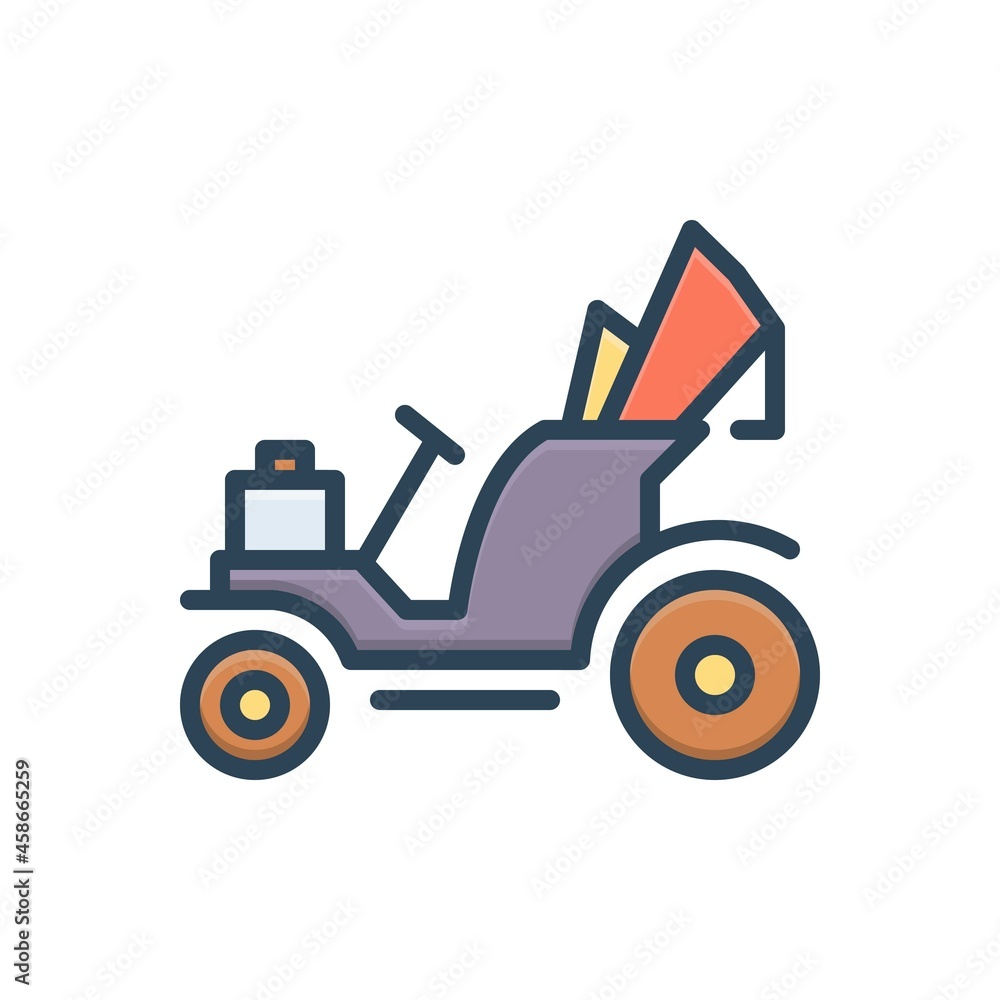 Fototapeta premium Color illustration icon for gig transport