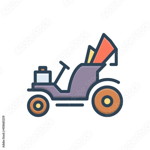 Color illustration icon for gig transport