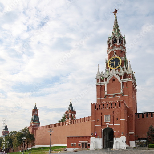 Towers of the Moscow Kremlin on Red Square, Russia