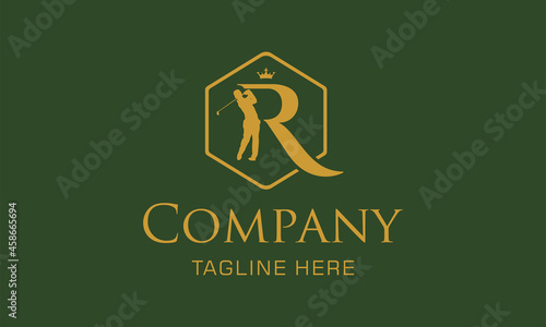 R alphabet gold vector logo