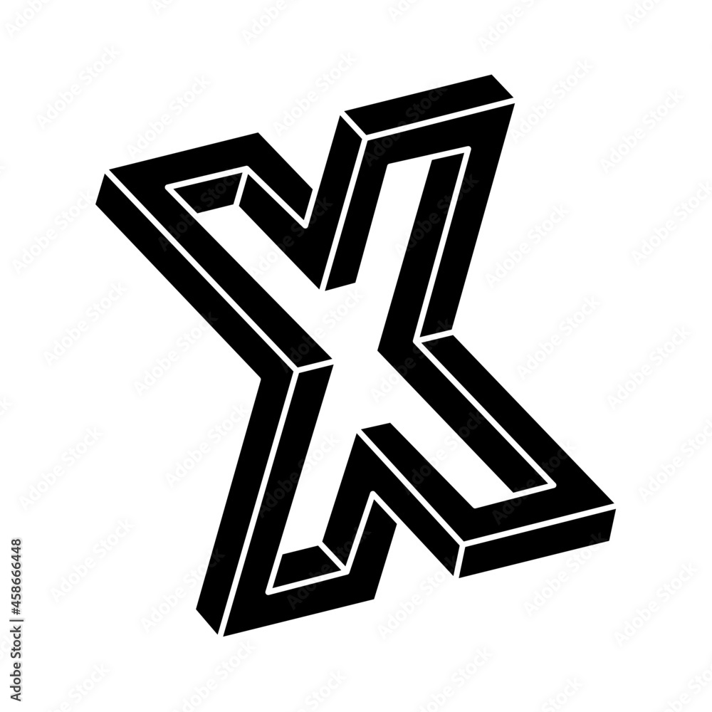 Impossible optical illusion shape. Optical art object. Impossible figure. Geometry. Impossible optical illusion shape. Optical art object. Impossible figure. Geometry.