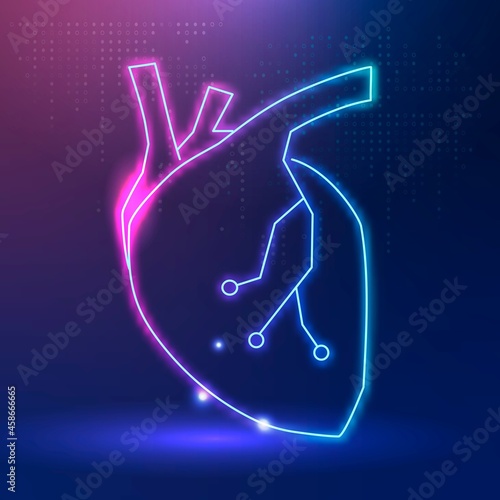 Heart icon vector for cardiac technology