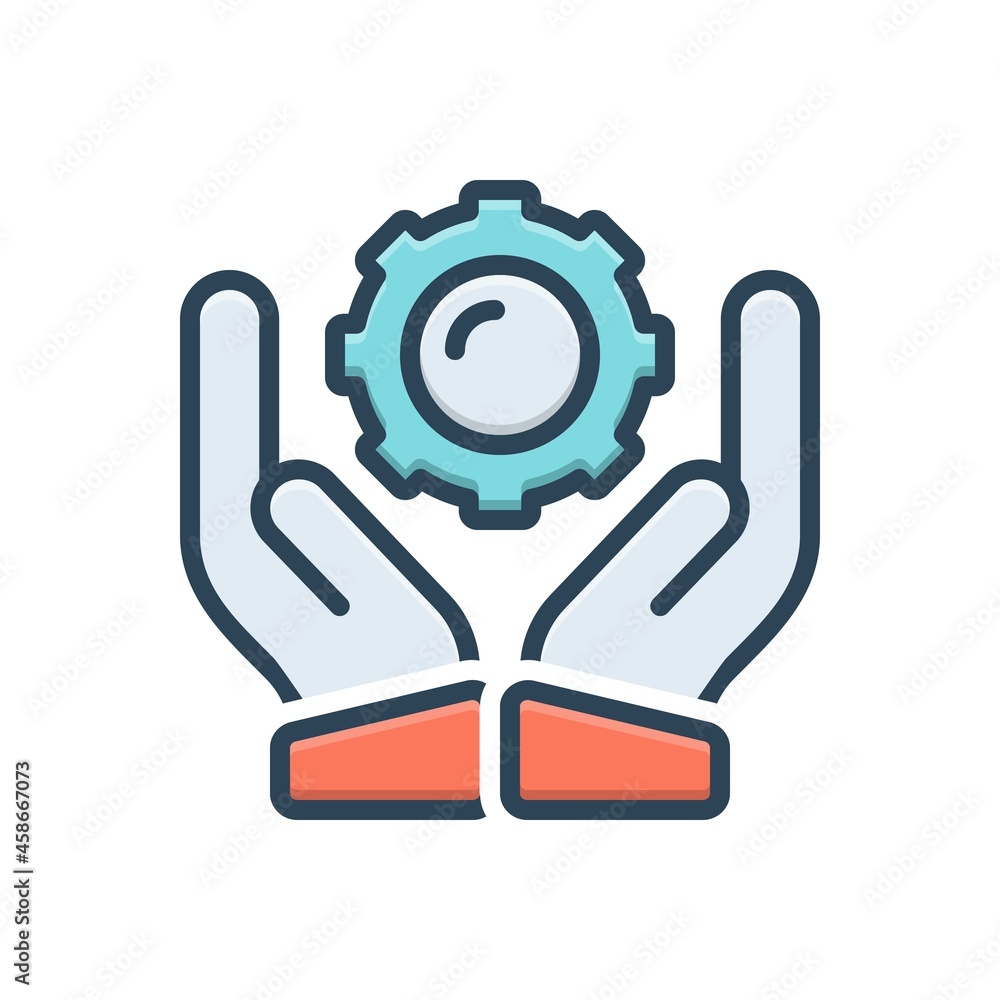 Color illustration icon for reliable