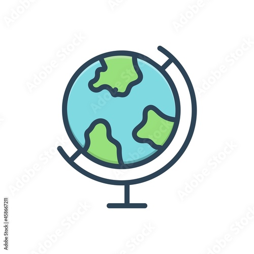 Color illustration icon for geographic