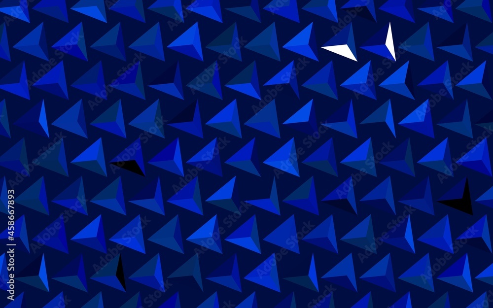 Obraz premium Dark BLUE vector background with polygonal style.