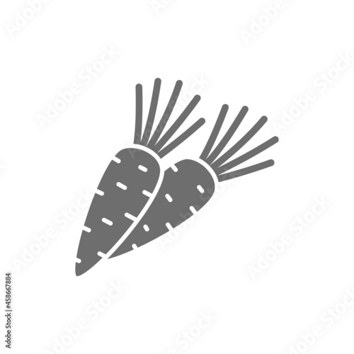 Carrot  vegetable grey icon. Isolated on white background