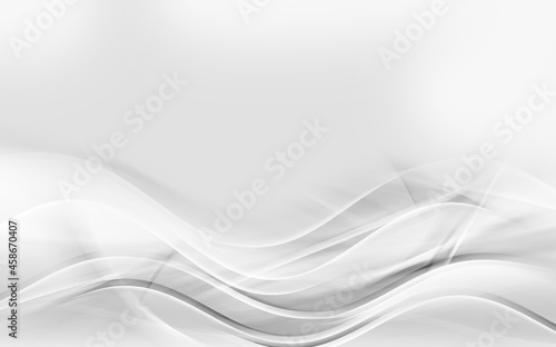 Awesome white and grey abstract background. Futuristic motion waves design.