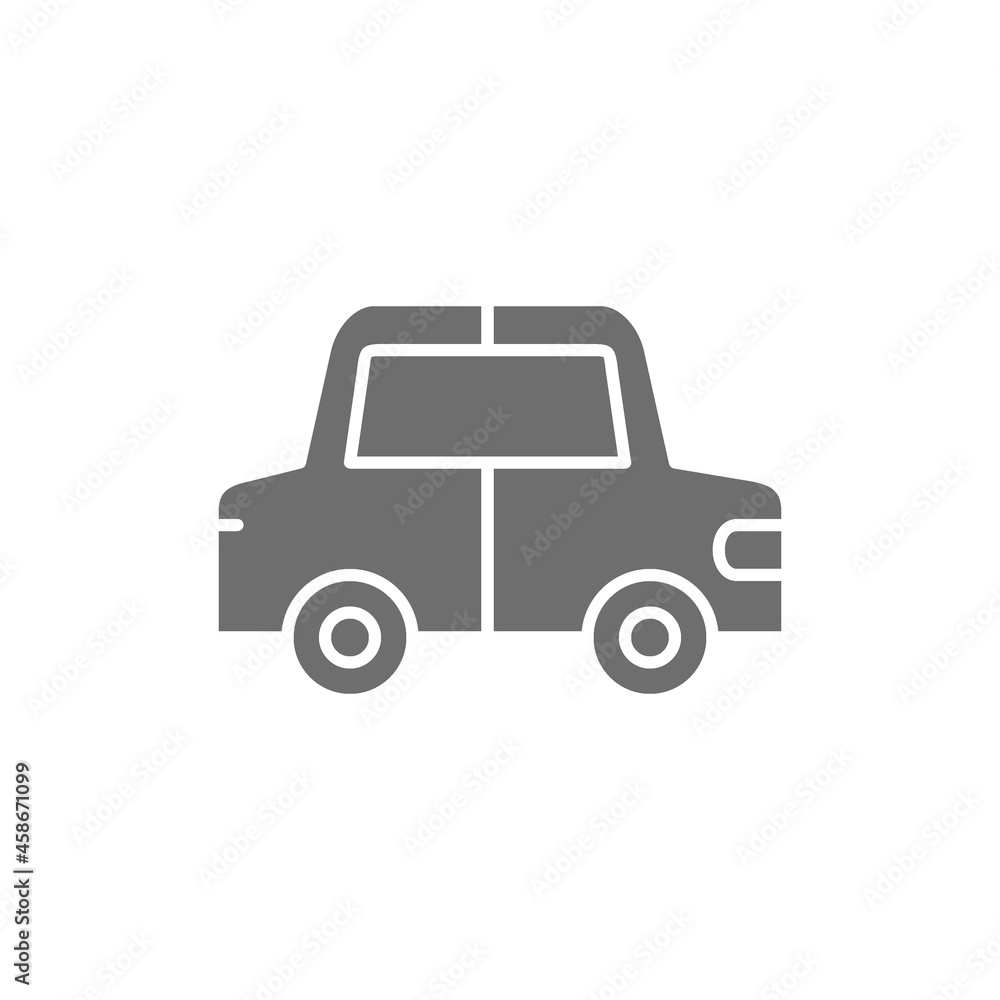 Toy car grey icon. Isolated on white background