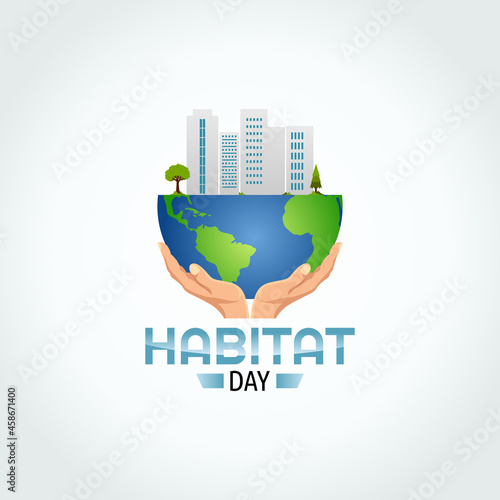 vector graphic of world habitat day good for world habitat day celebration. flat design. flyer design.flat illustration.