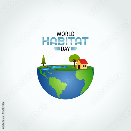 vector graphic of world habitat day good for world habitat day celebration. flat design. flyer design.flat illustration.