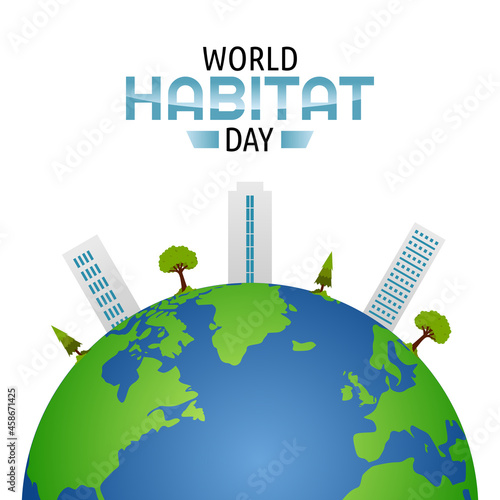 vector graphic of world habitat day good for world habitat day celebration. flat design. flyer design.flat illustration.