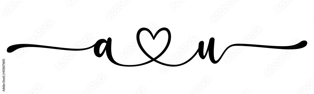 au, ua, letters with heart Monogram, monogram wedding logo. Love icon, couples Initials, lower case, connecting HEART, home decor, au, ua, letters with heart Monogram, monogram wedding logo. Love icon, couples Initials, lower case, connecting HEART, home decor,
