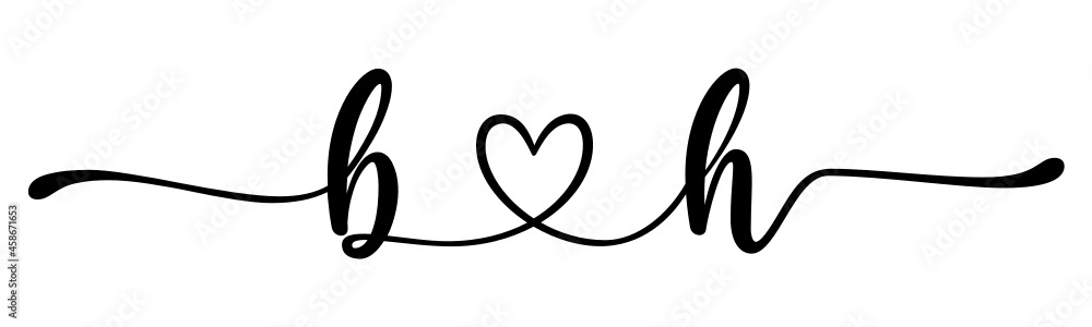 bh, hb, letters with heart Monogram, monogram wedding logo. Love icon, couples Initials, lower case, connecting HEART, home decor, bh, hb, letters with heart Monogram, monogram wedding logo. Love icon, couples Initials, lower case, connecting HEART, home decor,