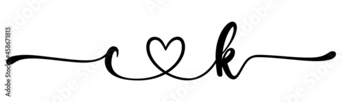 ck, kc, letters with heart Monogram, monogram wedding logo. Love icon, couples Initials, lower case, connecting HEART, home decor,