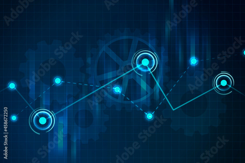 Blue futuristic networking technology vector