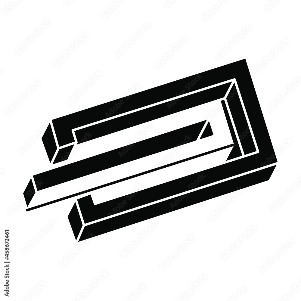 Geometric figure. Impossible object. Optical illusion shape. 3d vector illustration. Geometric figure. Impossible object. Optical illusion shape. 3d vector illustration.