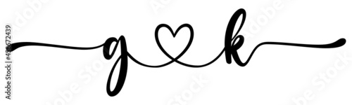 gk, kg, letters with heart Monogram, monogram wedding logo. Love icon, couples Initials, lower case, connecting HEART, home decor,