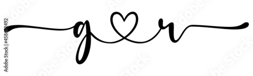 gr, rg, letters with heart Monogram, monogram wedding logo. Love icon, couples Initials, lower case, connecting HEART, home decor,