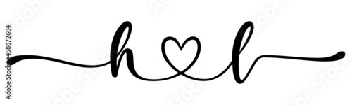 hl, lh, letters with heart Monogram, monogram wedding logo. Love icon, couples Initials, lower case, connecting HEART, home decor,