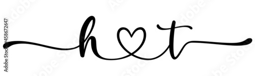 ht, th, letters with heart Monogram, monogram wedding logo. Love icon, couples Initials, lower case, connecting HEART, home decor,