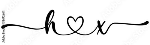 hx, xh, letters with heart Monogram, monogram wedding logo. Love icon, couples Initials, lower case, connecting HEART, home decor,