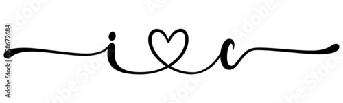ic, ci, letters with heart Monogram, monogram wedding logo. Love icon, couples Initials, lower case, connecting HEART, home decor,