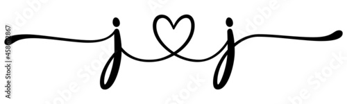 jj, jj, letters with heart Monogram, monogram wedding logo. Love icon, couples Initials, lower case, connecting HEART, home decor,