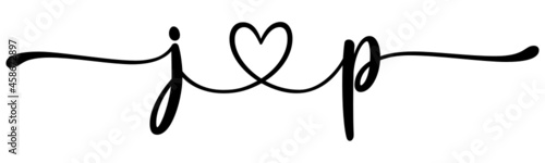 jp, pj, letters with heart Monogram, monogram wedding logo. Love icon, couples Initials, lower case, connecting HEART, home decor,