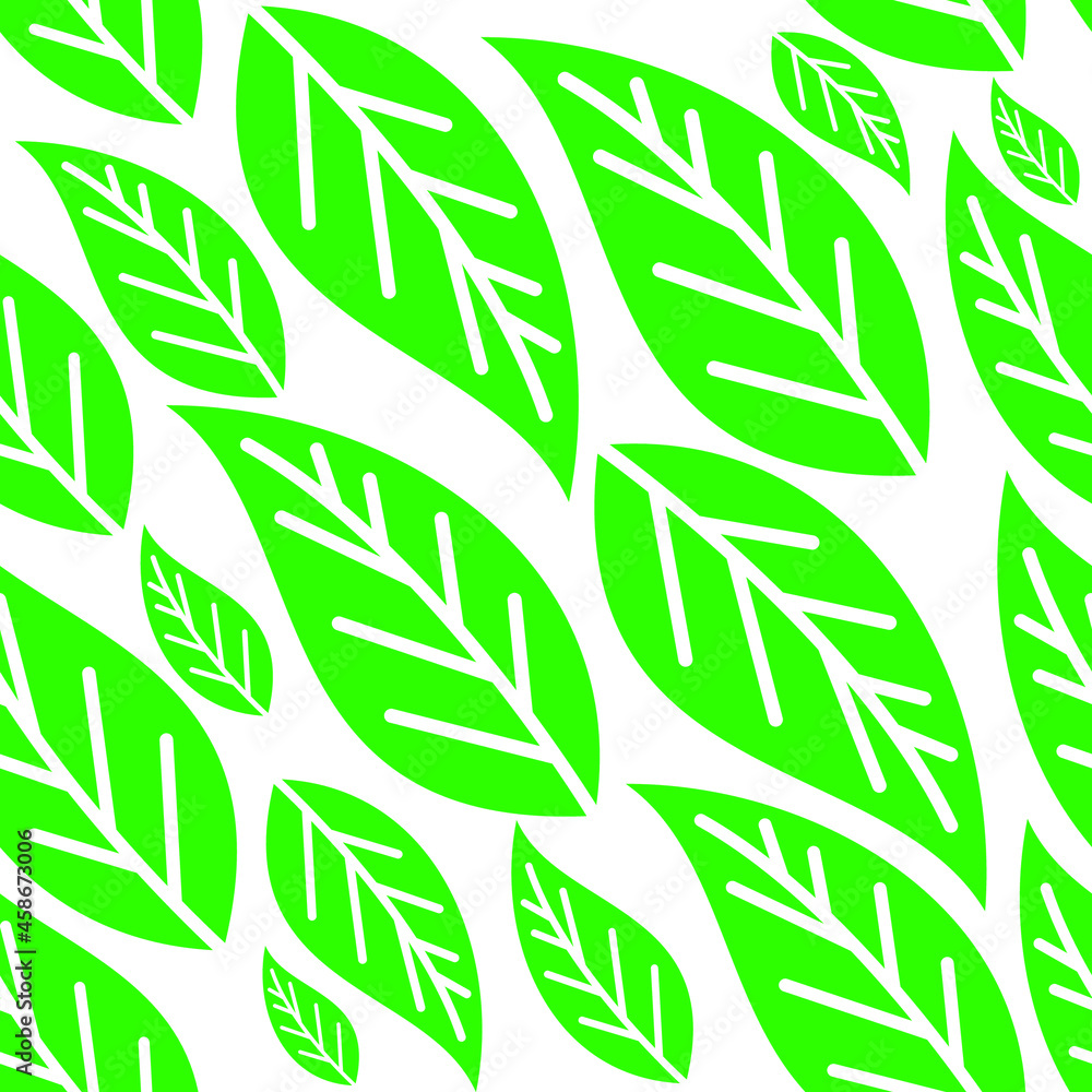 Fototapeta premium seamless pattern fresh green leaves