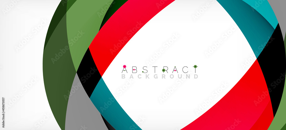 Color circle shapes, minimal geometric background. Trendy dynamic composition. Vector Illustration For Wallpaper, Banner, Background, Landing Page Color circle shapes, minimal geometric background. Trendy dynamic composition. Vector Illustration For Wallpaper, Banner, Background, Landing Page