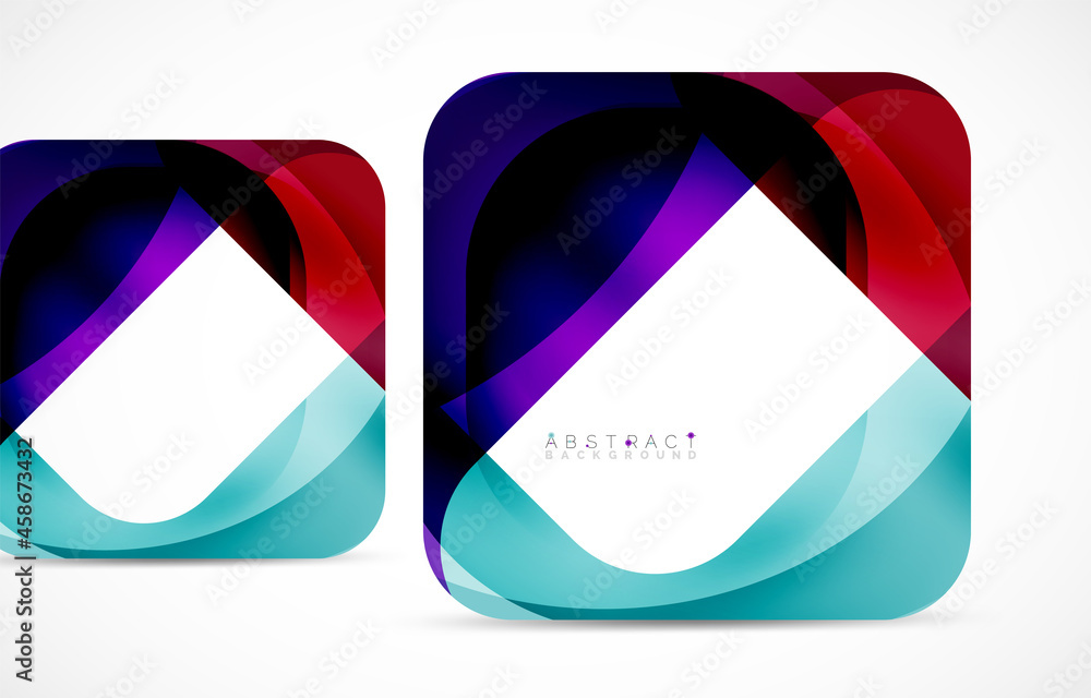 Minimal background. Abstract square shape with round corners created with wavy forms. Vector Illustration For Wallpaper, Banner, Background, Landing Page Minimal background. Abstract square shape with round corners created with wavy forms. Vector Illustration For Wallpaper, Banner, Background, Landing Page