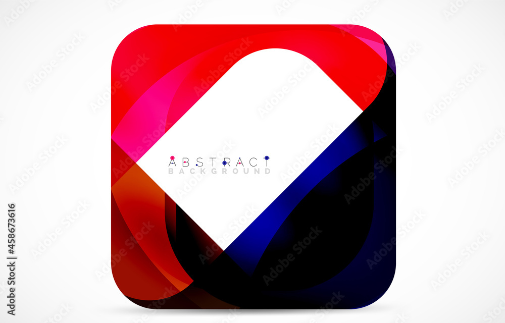 Minimal background. Abstract square shape with round corners created with wavy forms. Vector Illustration For Wallpaper, Banner, Background, Landing Page Minimal background. Abstract square shape with round corners created with wavy forms. Vector Illustration For Wallpaper, Banner, Background, Landing Page