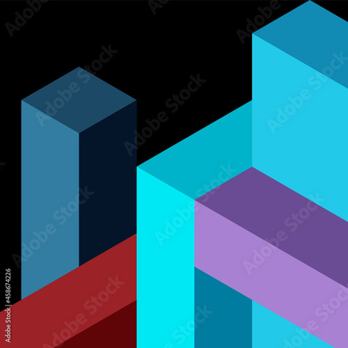 Abstract background. 3d cubes, cubic elements and blocks. Techno or business concept for wallpaper, banner, background, landing page