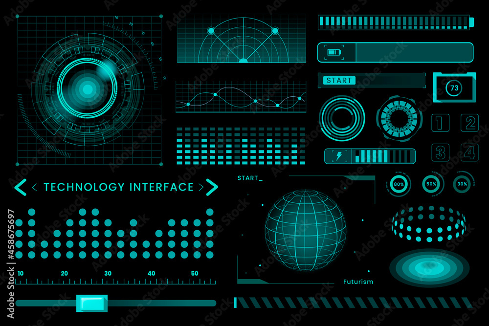 Fototapeta premium Technology interface template design elements vector