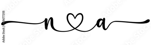na, an, letters with heart Monogram, monogram wedding logo. Love icon, couples Initials, lower case, connecting HEART, home decor,