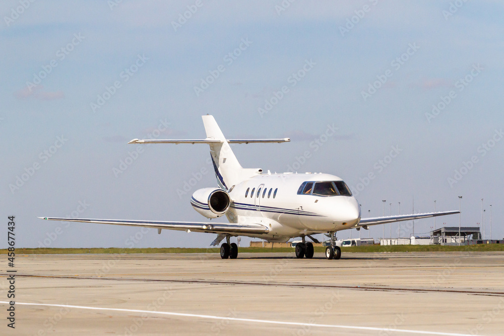Hawker 800XP RA-02762 private executive jet taxiing after landing Hawker 800XP RA-02762 private executive jet taxiing after landing