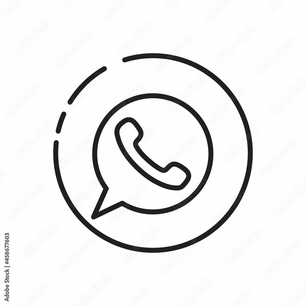 App, Chat, Telephone, Watts App Blue Dotted Line Line Icon App, Chat, Telephone, Watts App Blue Dotted Line Line Icon