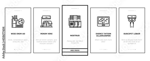 Conditioning System Electronics Onboarding Mobile App Page Screen Vector. Conditioning System Repair And Purification Service, Maintenance And Filtration, Installation And Replacement Illustrations