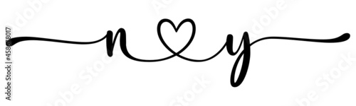 ny, yn, letters with heart Monogram, monogram wedding logo. Love icon, couples Initials, lower case, connecting HEART, home decor,