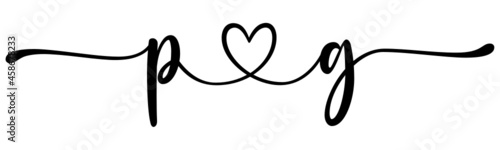 pg, gp, letters with heart Monogram, monogram wedding logo. Love icon, couples Initials, lower case, connecting HEART, home decor,