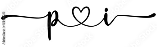 pi, ip, letters with heart Monogram, monogram wedding logo. Love icon, couples Initials, lower case, connecting HEART, home decor,