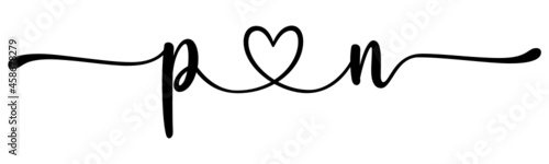 pn, np, letters with heart Monogram, monogram wedding logo. Love icon, couples Initials, lower case, connecting HEART, home decor,
