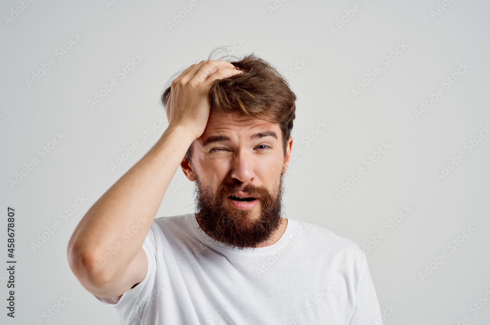 man health problems migraine stress disorder isolated background man health problems migraine stress disorder isolated background