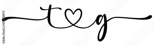tg, gt, letters with heart Monogram, monogram wedding logo. Love icon, couples Initials, lower case, connecting HEART, home decor,