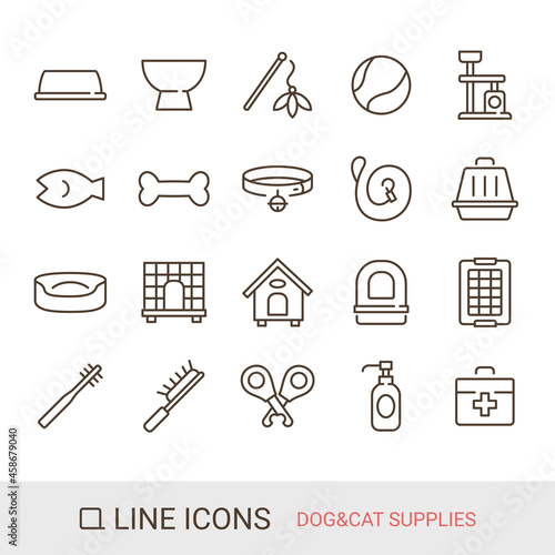 商品アイコン　犬用品　猫用品　ラインアイコン