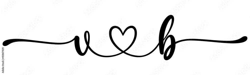 vb, bv, letters with heart Monogram, monogram wedding logo. Love icon, couples Initials, lower case, connecting HEART, home decor, vb, bv, letters with heart Monogram, monogram wedding logo. Love icon, couples Initials, lower case, connecting HEART, home decor,