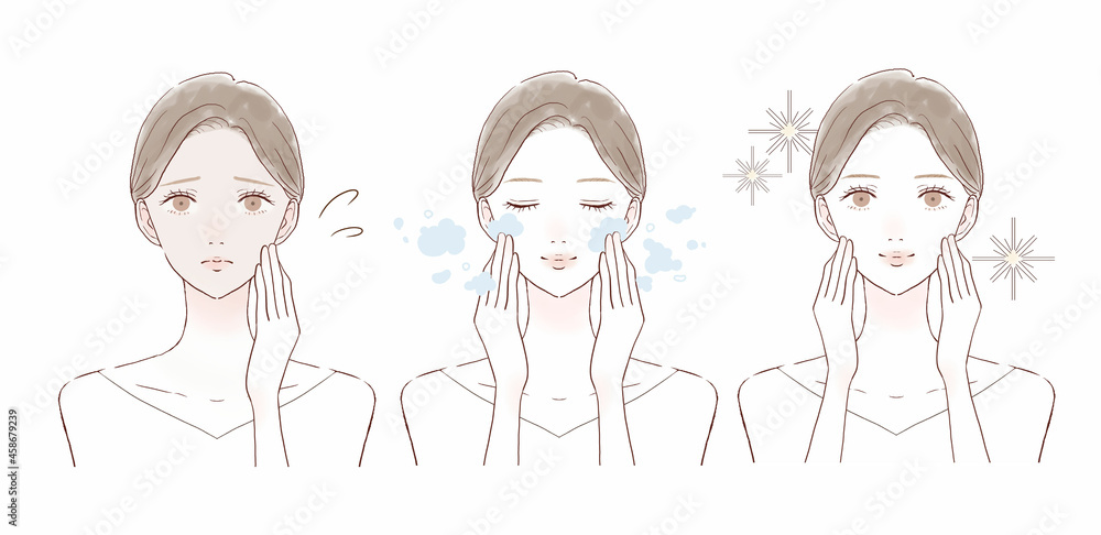 肌のくすみに悩む女性のビフォーアフター